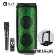 V2S PARTY BOX 3000 RECHARGEABLE WIRELESS DIGITAL AUDIO SPEAKER SYSTEM TROLLEY TYPE WITH WIRELESS MIC