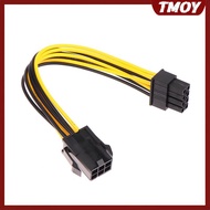 TMOY 6-pin to 8-pin Powered PCI-e Adapter, 6-pin Male to 8-pin Female Converter for 8-pin GPU Video 