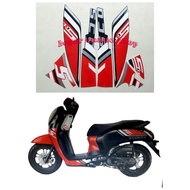 stiker motor scoopy sporty 2022 hitam-merah