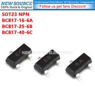 [20PCS] BC817-16 BC817-25 BC817-40 6A 6B 6C SOT23 NPN Power Transistor SMD Chip Triode New Source