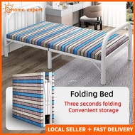 [SG Stock+Fast Delivery]Folding Bed Comfort Bed Folding Metal Bed Frame Folding Bed Single Double Bed