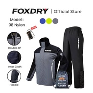 FOXDRY 08 Nylon Waterproof Motorcycle Raincoat Baju Hujan