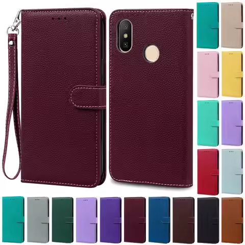 Mi A2 Lite Case For Xiaomi Mi A2 Lite Case Fundas Leather Flip Case For Xiaomi Mi A2 Wallet Case MiA