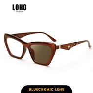 LOHO Cat Eye Photochromic Blueray Glasses TR Material Anti Uv Can Be Minus Women's Fashion BS 88009