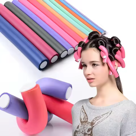 6pcs Hair Curlers Rollers Soft Foam Bendy Hair Rollers DIY Hair Styling Tool Hair Curler Modeler Spi