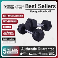 Hexagon Dumbbell 2.5/5/7.5/10/12.5/15 kg Dumbel Dumbell Gym Equipment Angkat Berat Muscle Training 啞