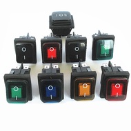 Waterproof KCD4 Rocker Switch KCD2 Waterproof 2/3 Gear 4/6 Feet with Light Rocker Switch Large Silve