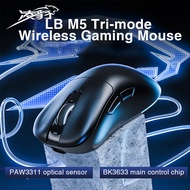 Lingbao เซ็นเซอร์ PAW3311 M5ไร้สายน้ำหนักเบาเมาส์สำหรับเล่นเกมส์โหมด Tri 12K DPI สวิตช์เกียร์หกตัว