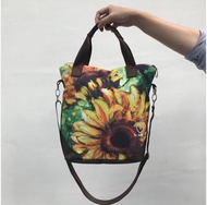 Sling bag/tas selempang/tote bag/kanvas lukisan/sunflower garden