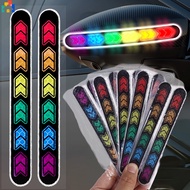 2Pairs Car Motorbike Colorful and Solid Colors Cool Reflective Warning Safety Sticker Rearview Mirror Trunk Anti Collision Caution Reflectante Accessories