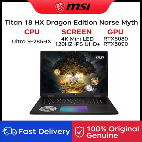 2025 MSI Titan 18 HX Dragon Edition Norse Myth Gaming Laptop 18 Inch UHD 4K Mini LED 120Hz Ultra 9-2