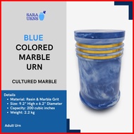 ◎ ☃ ✒ [saraurnsph] Blue Colored Marble Urn Cultured Marble Blue Urn Marble Urn for Adult Human Ashe