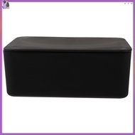 🧂 Black Plastic Tissue Box Container with Lid for Home Use, Modern Style 6.5 x 4.5 x 5.5 in