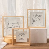 Large Photo Frame Transparent Acrylic Solid Wood Three-Dimensional Photo Frame Double-Sided Wall-Han