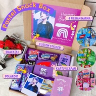 Pastel Snack Box | Kado jajan hampers Snackbox Hadiah Wisuda Ultah Ulang Tahun Kado Cewek Gift Pink 