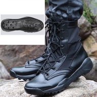 ผู้ชายสีดำแพลตฟอร์ม COMBAT BOOTS ทนทานหนังนิ่มหนังทหารรองเท้าทำงานสำหรับ Airsoft Jungle สร้างวิ่ง PM