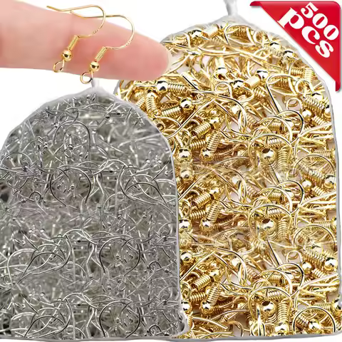 100/500pcs DIY Earring Findings Earrings Clasps Hooks Stainless Steel Hypoallergenic Earring Making 