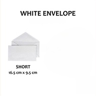 Sobre Short White Envelopes Classic Design for Formal Letters, Invitations, Documents & Cards