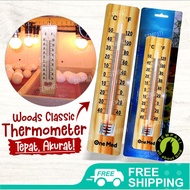 SEMPATI Termometer Kayu Wooden Thermometer Kayu Alat Pengukur Suhu Thermo Ruangan Mesin Tetas Telur Burung Ayam Termo Raksa Dinding Ruang Alat Ukur Suhu Ruangan