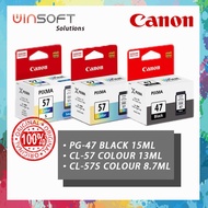 Canon PG-47(15ML) CL-57S (8ML) - PG47 + CL57S - COMBO - PiXMA E410 / E470 / E477 / E3170 / E3177 / E3370 / E4270 Genuine Original Ink