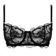 碎花蕾絲文胸 - 情趣內衣 - 蕾絲內衣 - 有線罩杯文胸