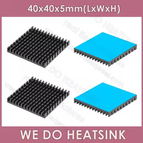 WE DO HEATSINK 40x40x5mm Without or With Thermal Pad 3D Printer Parts Black Slotted Aluminum Heatsin