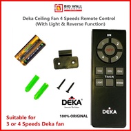 Deka 4 Speeds Remote Control for Ceiling Fan Model DN (With Light &amp; Reverse Function) *Original product from Malaysia