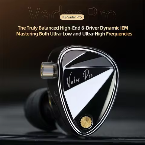 KZ-Vader Pro Professional Dual-Microphone Cable High-End 6-Driver Dynamic IEM Earphones HiFi Stereo 