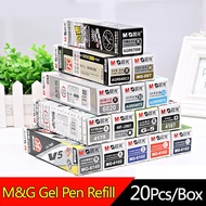 M&G 20Pcs Gel Pen Universal Refill Black Full Needle 0.5mm / 0.35 / 0.38mm Student Stationery Office