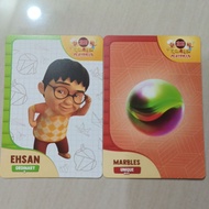 kad choki choki upin & ipin kad EHSAN ORDINARY dan MARBLES UNIQUE