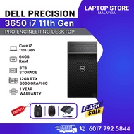 DELL PRECISION 3650 i7 11 Gen | 64GB RAM | 3TB DISK | 12GB RTX 3060 GRAPHIC | Full Set | 1 Year Warr