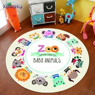 kowaku Kids Room Area Rug Non Slip Cartoon Circle Rug Floor Mat Toddler Crawling Play Mat Decoration