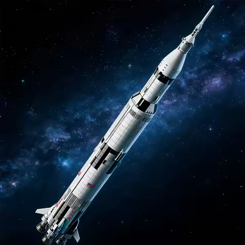 1969 pcsThe Apollo Saturn V 92176 Building Blocks Space Rocket Idea Series Bricks Educational Toys F