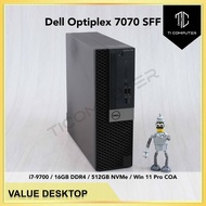 Dell Optiplex 7070 SFF Intel i7-9700 16GB RAM 512GB NVMe SSD Win 11 Pro Refurbished Desktop PC