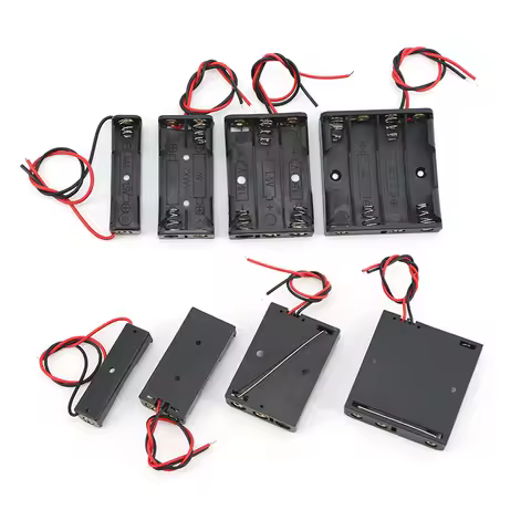 5PCS 1/2/3/4 Slot AAA Battery Case 1.5v 3v 4.5v 6v Box AAA Battery Holder With Leads 1 2 3 4 Slots p
