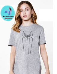 Kids T Shirt, New Arrival Family Set- Short Sleeve, Spider Man Logo Design, 100% Premium Cotton, Girls Unisex, Baby clothes/kids clothes/boys clothing/Baju Budak Lelaki/Kids dress girl