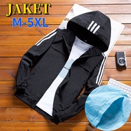 Jaket Lelaki Plus Size Breathable Hooded Men Sports Jacket Windproof and Waterproof Men Motorcycle Jacket