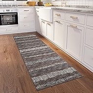 Addison Rylee ARY34 Brown Transitional Striped 2'3" x 7'6" Runner Rug