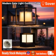 Modern Gate Light Outdoor Cube, Lampu Pagar Kiub, Weatherproof, Latest Cube Frosted