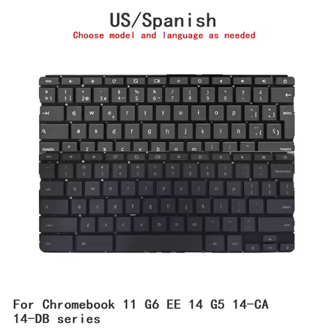 New US Spanish Language Chromebook Keyboard For HP Chromebook 11 G6 EE 14 G5 14-CA 14-DB series Repl