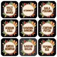 Sticker Label Barangan Dapur/kitchen Label saiz 4cm rm6.00....