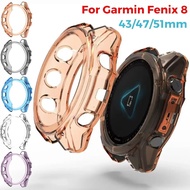 Silicone Case For Garmin Fenix 8 43mm 47mm 51mm Soft TPU Cover Protector Samrt Watch Strap Shell Fen