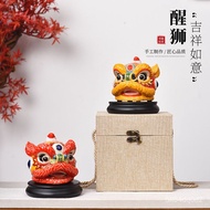 ZZXingshi Decoration National Fashion Lion Dance Foshan Cultural Creative Lion Head Ceramic Crafts Living Room Wine Cab