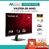ViewSonic 27 Inch 4K UHD / 2K QHD / FHD IPS Monitor 144Hz 100Hz 1ms Desktop PC Display (VA2708-4K / 