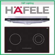 (Hood + Induction Bundle) Hafele 75cm Hybrid Induction + Radiant Cooker Hob + 90cm Semi Integrated Cooker Hood