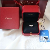 Cartier 18k白金love單鑽戒指 49號