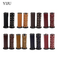 [YIJU] Motorcycle PU Leather Handlebar Grip Cover Compatible with 22mm 7/8 Inch to 25mm 1 Inch Handg