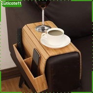 Adepe Couch Cup Holder Wood with Cup Tray Couch TV Remote Holder Sofa Armrest Bag