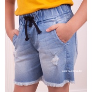 LILY AND CLARK GIRLS' SHORT JEANS/HOT PANTS LIGHT BLUE STYLISH JC02