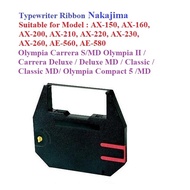 Typewriter Ribbon ( Black ) for model: Nakajima AX150 AX160 AX200 AX210 AX220 AX230 AX260 AX375